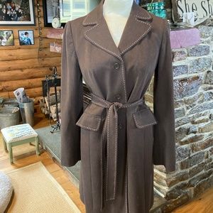 Ann Taylor Loft Brown Trench Coat Size 6